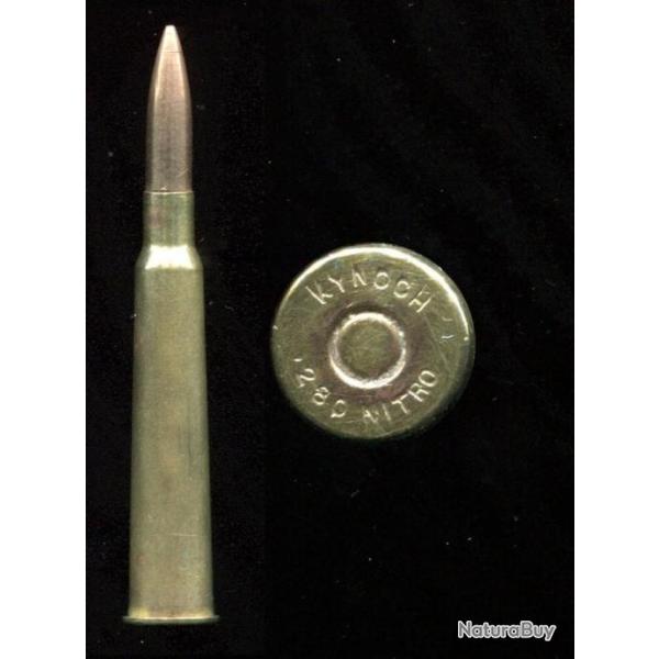 .280 Nitro Flanged - RARE - marquage : KYNOCH 280 NITRO - balle cuivre deux parties - �tui 66.2 mm