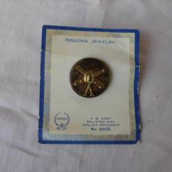 WW2/PREWAR US COLLAR " BOUTON DE COL " COAST ARTILLERY " A " JEWELRY " DANS SON EMBALLAGE N&deg;6032