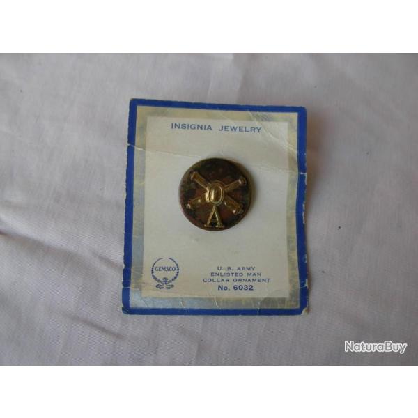 WW2/PREWAR US COLLAR " BOUTON DE COL " COAST ARTILLERY " A " JEWELRY " DANS SON EMBALLAGE N�6032