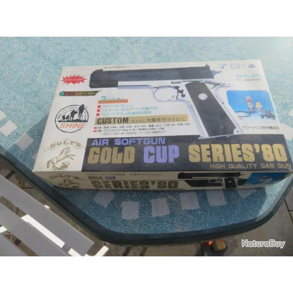 AIR SOFT RARE COLLETOR 1ER MODELE  A CULASSE MOBILE GOLD CUP MK4 SERIE 80