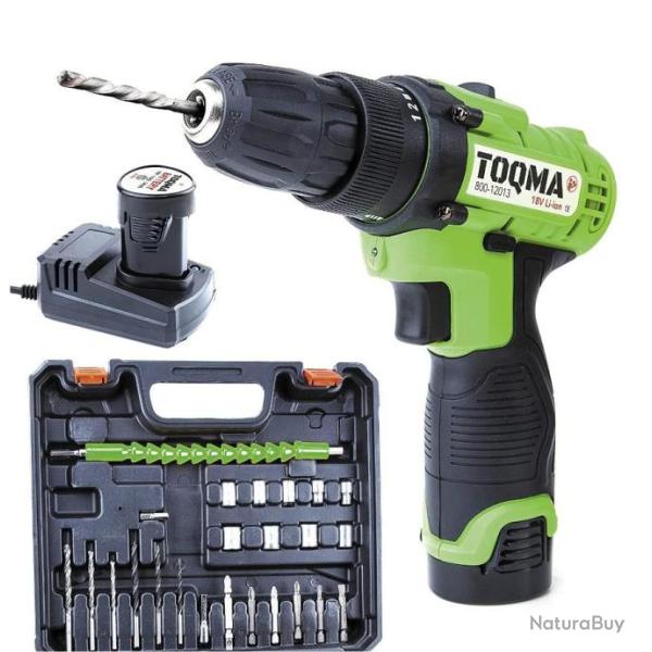 Perceuse Visseuse Sans Fil 32 Nm 2 Batteries1500Ah 12V Mandrin 10mm Chargeur Kit 24Pcs Lumire LED