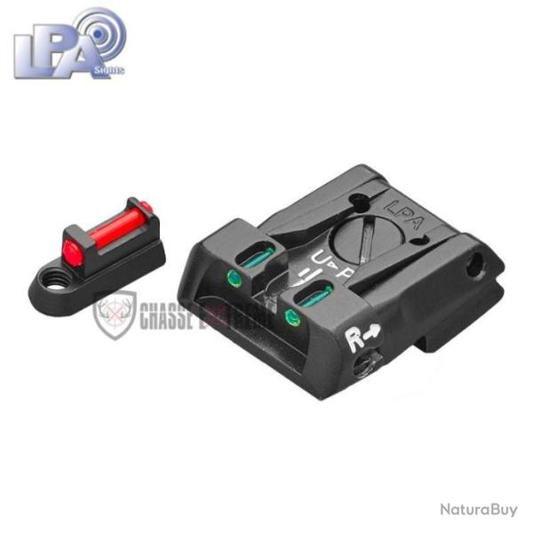 Hausse Rglable et Guidon Fibre Optique LPA pour Pistolet CZ P07 et P09