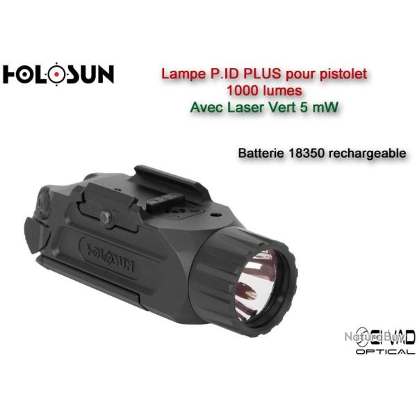 Lampe HOLOSUN PID PLUS avec Laser Vert -  pour pistolet