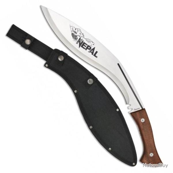 Machette Coupe-Coupe Kukri Gurkha NEPAL Inox 50 cm + Etui de protection