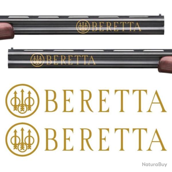 2x BERETTA autocollants. Taille 180x38mm. 8 couleurs au choix. Idal pour fusils superposs