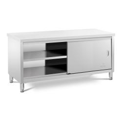 Meuble bas en acier inoxydable plan de travail cuisine armoire avec portes coulissantes (capacit&eacute; d