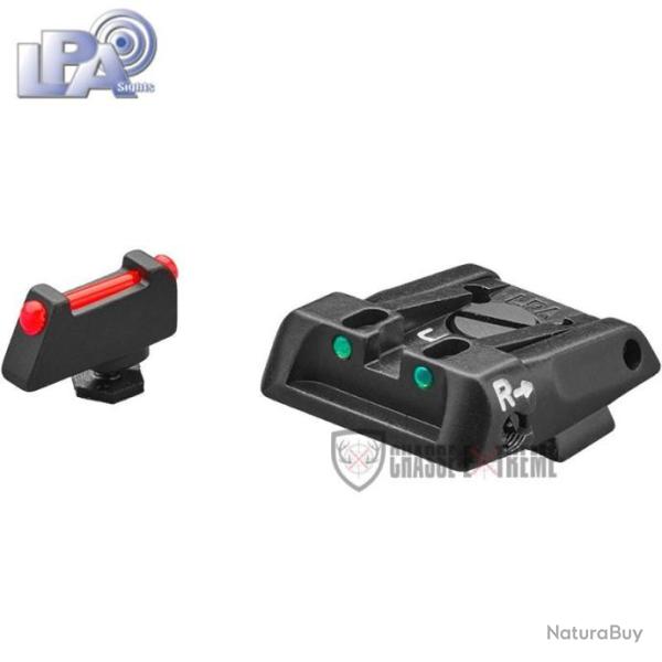 Hausse et Guidon Fibre Optique LPA pour Glock 17  35