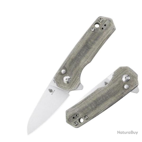Couteau Kizer Lieb Green Manche Micarta Lame Acier 154CM IKBS Button Lock Clip KIV3541C1