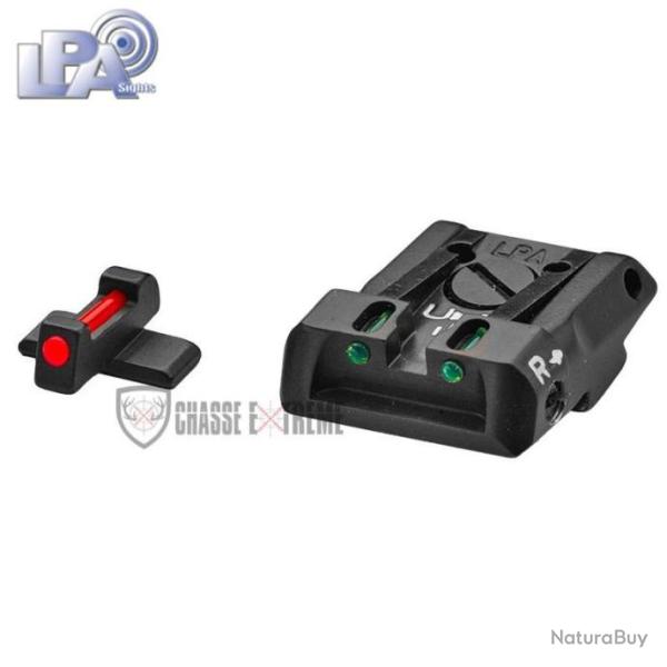 Hausse Rglable et Guidon LPA pour Sig Sauer P220,225,226,228, 229 et 320- Fibre Optique