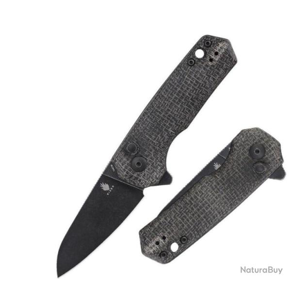 Couteau Kizer Lieb Black Manche Micarta Lame Acier 154CM IKBS Button Lock Clip KIV3541C2