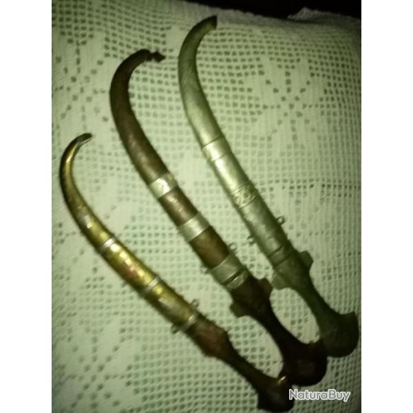 Lot de 3 Koumya d'origine Marocaine  artisanaux /  Morocco