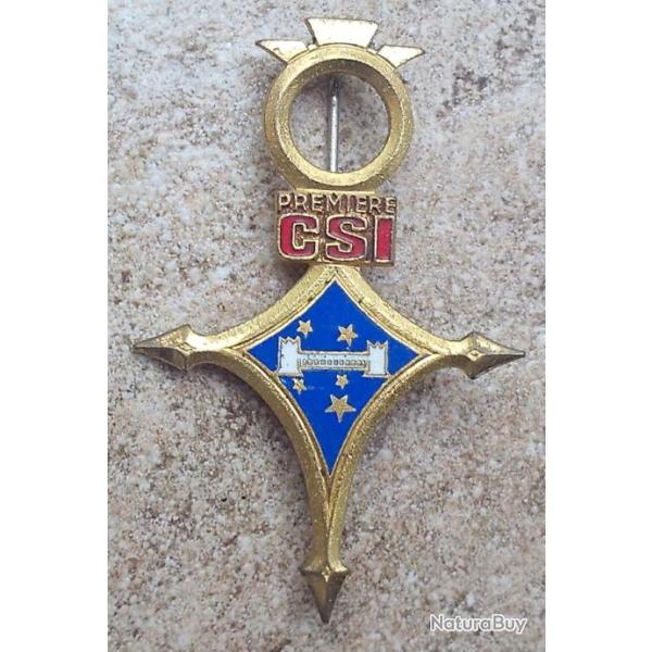 1� Cie Saharienne d'Infanterie, �mail bleu fonc�, dos lisse grav�