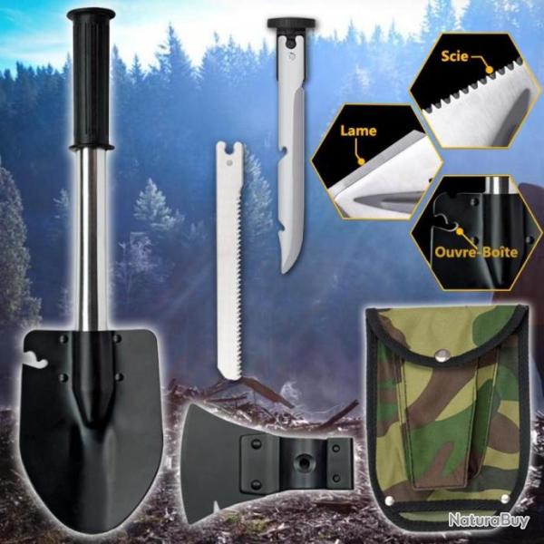 Pelle de Survie Tactique 40 cm 4 en 1 H�che / Scie / Lame