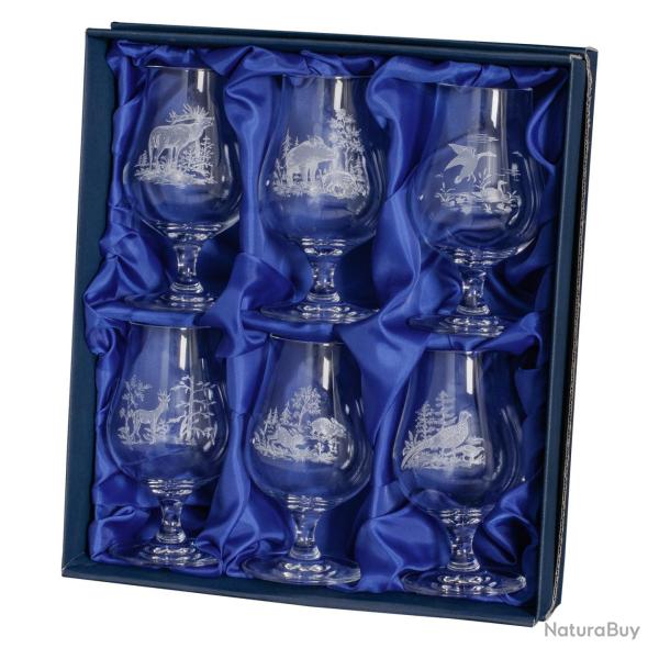 Verres en cristal en coffret 6 pices