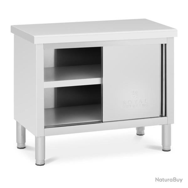 Meuble bas en acier inoxydable armoire en inox armoire de travail en inox 100 x 50 cm capacit� de 2