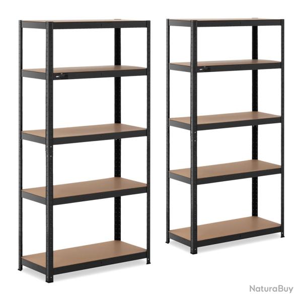 Lot de 2 �tag�res charge lourde 90 x 40 x 180 cm supporte 5 x 175 kg garage atelier outils 14_00051