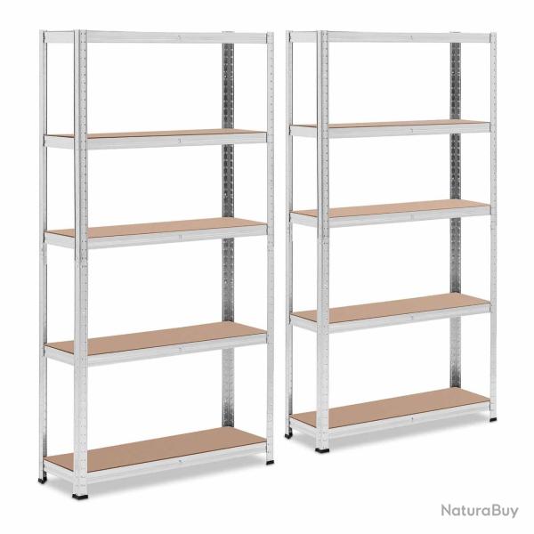 Lot de 2 �tag�res charge lourde 90 x 30 x 180 cm supporte 5 x 175 kg robuste garage atelier outils