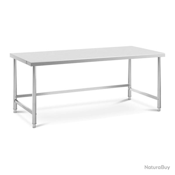 Table de travail acier inoxydable inox - 200 x 90 cm - capacit� de 100 kg - professionnel 14_0005121