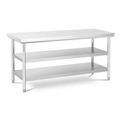 Table de travail acier inoxydable inox - 70 x 180 cm - 600 kg - 3 niveaux professionnel 14_0005081