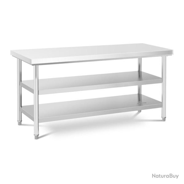 Table de travail acier inoxydable inox cuisine plan professionnel de boucher (60 x 180 cm, 3 niveau