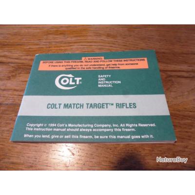 MANUEL COLT MATCH TARGET RIFLES type M16 - Pièces et Eléments d'armes ...