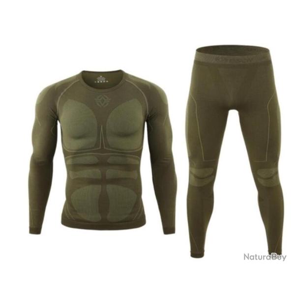 sous v�tement thermique, sans couture, respirant  coloris VERT ARM�E, LIVRAISON OFFERTE