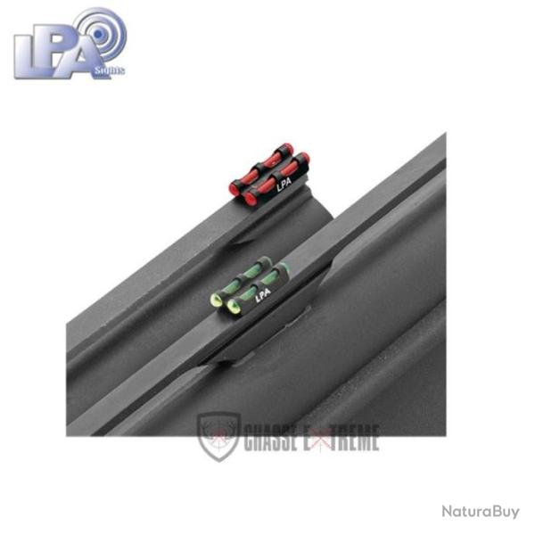 Guidon Double Fibre Optique Jaune LPA pour Fusil Filetage 2.6mm