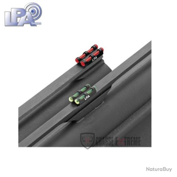 Guidon Double Fibre Optique Rouge LPA pour Fusil Filetage 3mm