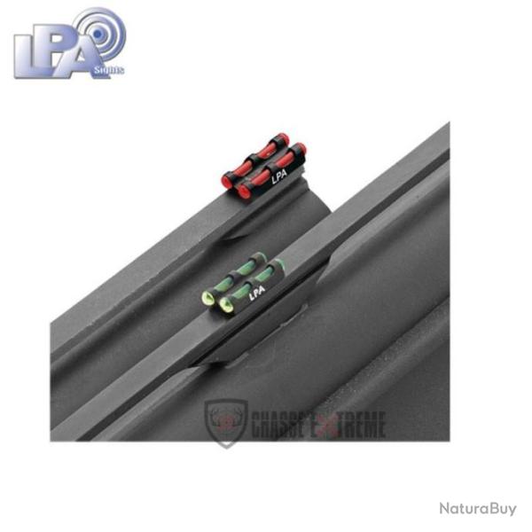 Guidon Double Fibre Optique Vert LPA pour Fusil Filetage 3mm