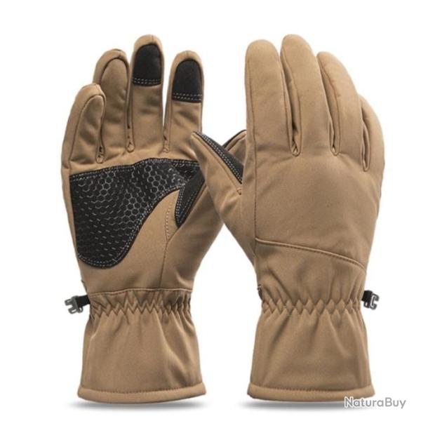 Gants de chasse BEIGE d'hiver, chauds et antid�rapants......