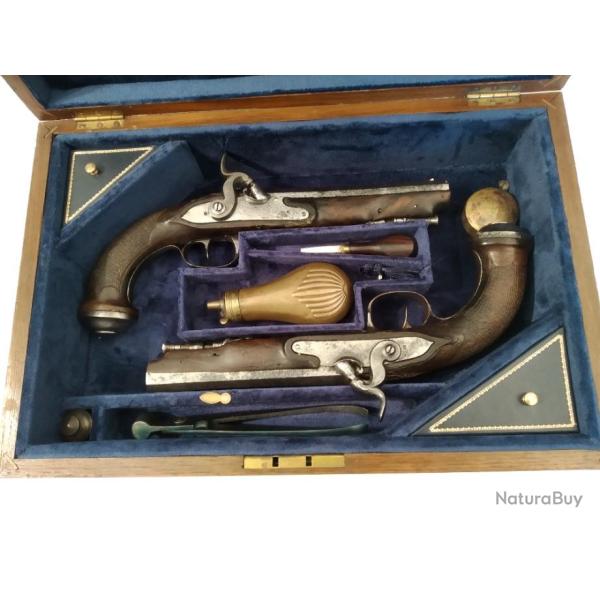 Paire de Pistolets dOfficier et de combat 1 premire Empire 1807