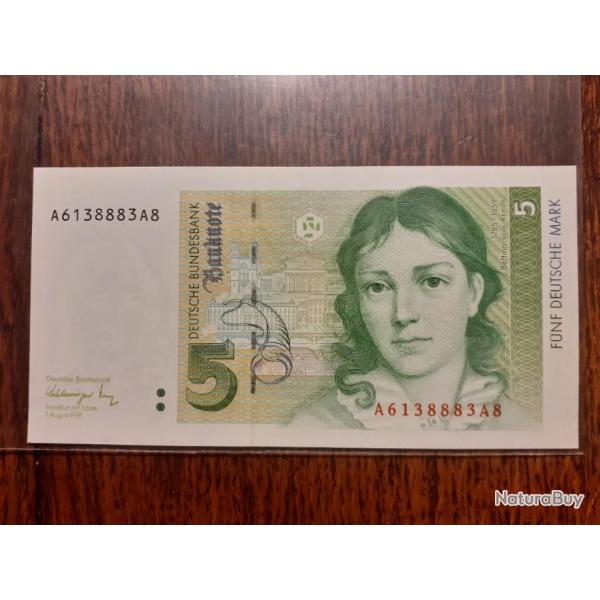 Allemagne.  5 Marks 1991 �tat neuf