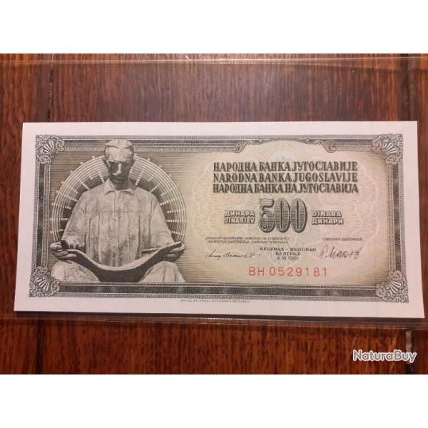 Yougoslavie.  500 Dinara du 4 novembre 1981 neuf