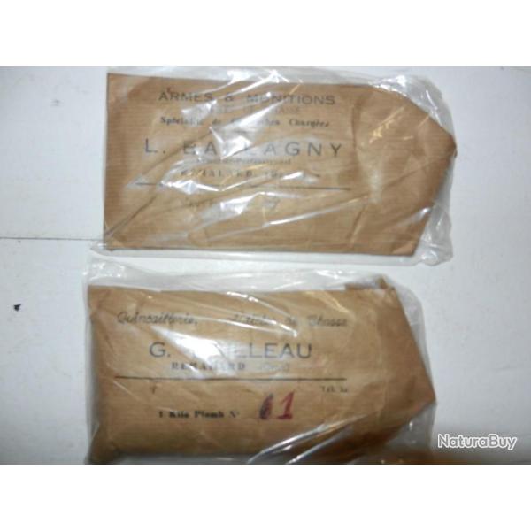 PLOMBS EN SACHETS  PAPIER POUR COLLECTION