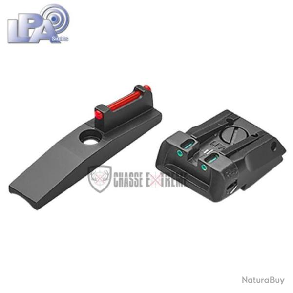 Hausse et Guidon LPA pour Ruger Mark IV 22/45 Lite avec Insert Fibre Optique