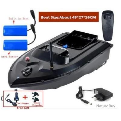 Bateau d'appât intelligent RC à double moteur - Télécommande de bateau