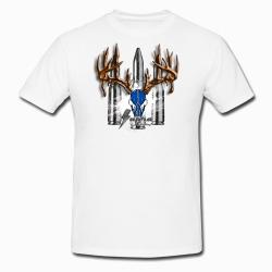T-shirt de chasse blanc imprim&eacute; Supra taille M pour homme - ROG (DESTOCKAGE)