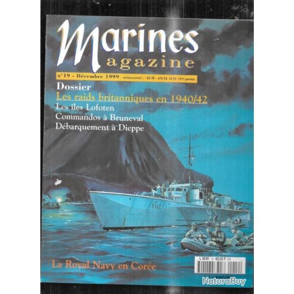 marines magazine 19 marines �ditions , raids britanniques 1940/42, royal navy en cor�e ,bruneval
