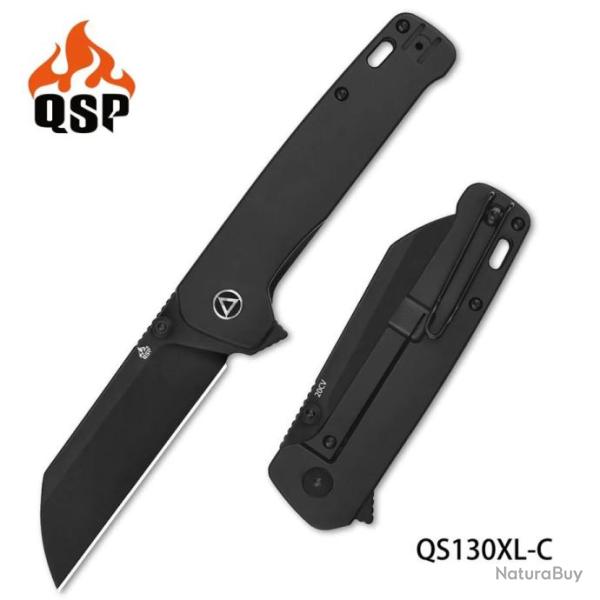 Couteau QSP Penguin Plus Black Manche Titane Lame Acier CPM-20CV IKBS Linerlock Clip QS130XLC
