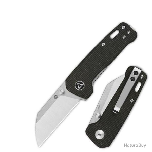 Couteau QSP Mini Penguin Brown Lame Acier 14C28N Manche Micarta IKBS Linerlock Clip QS130XSA