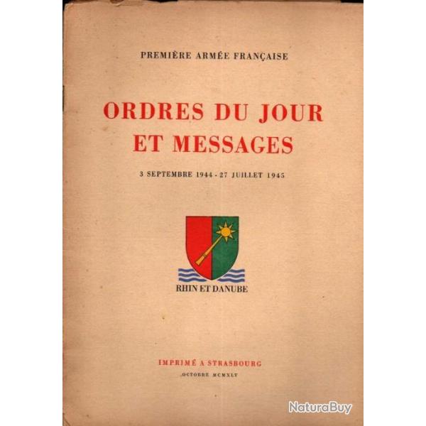 rhin et danube premi�re arm�e fran�aise plaquette ordre du jour 1945