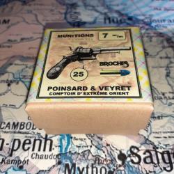 7 mm &agrave; Broches type Lefaucheux (Poinsard & Veyret): Reproduction boite munitions (vide) PV 9814132