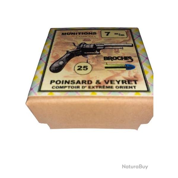 7 mm  Broches ou 7mm Lefaucheux: Reproduction boite cartouches (vide) P&V 9814132