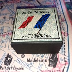 9 mm &agrave; Broches "Lefaucheux" (Houllier-Blanchard): Reproduction boite munitions (vide) HB 9814165