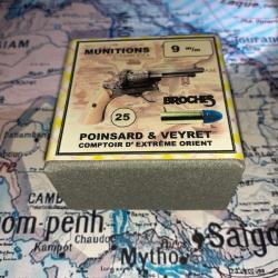 9 mm &agrave; Broches type Lefaucheux (Poinsard & Veyret): Reproduction boite munitions (vide) PV 9814186