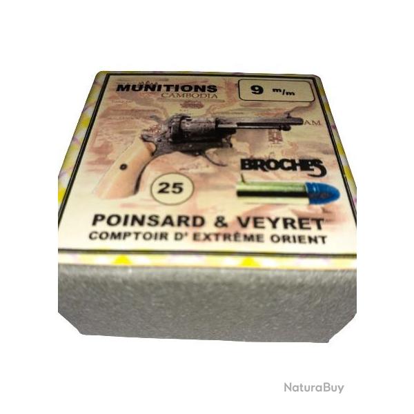 9 mm  Broches ou 9mm Lefaucheux: Reproduction boite cartouches (vide) P&V 9814186