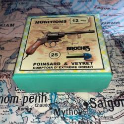 12 mm &agrave; Broches type Lefaucheux (Poinsard & Veyret): Reproduction boite munitions (vide) PV 9814233