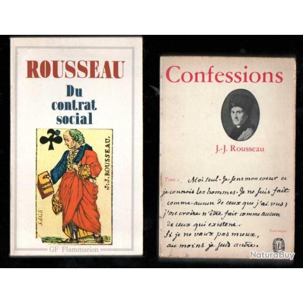 jean-jacques rousseau 2 livres format poche du contrat social et cofessions tome 2