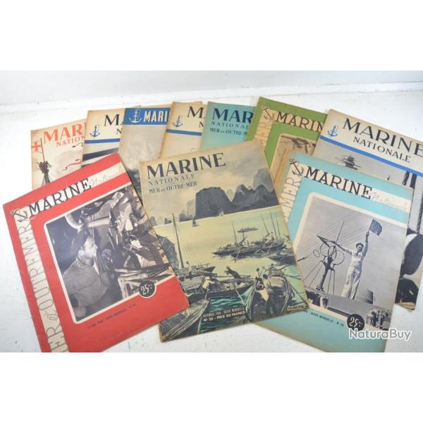 Lot revues MARINE NATIONALE 1945 1946 1947 1948 et 1949 (post WW2 / pr� Guerre Indochine)
