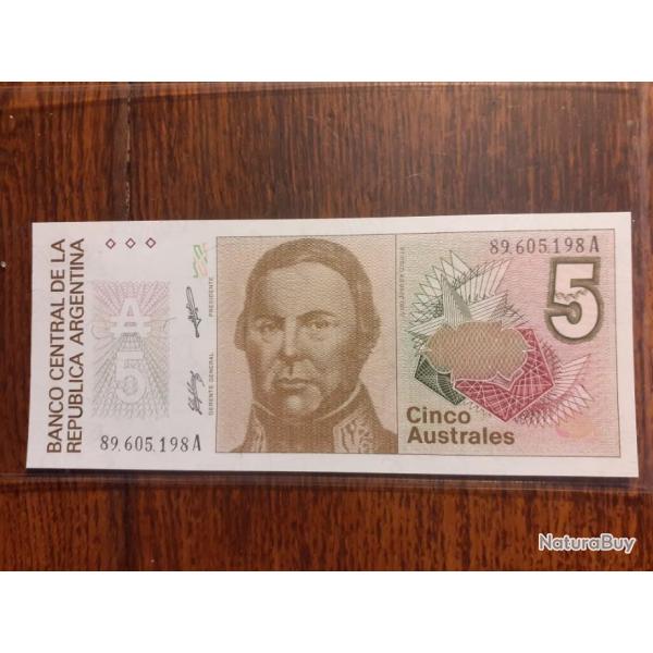 Argentine . 5 australes 85-89  neuf